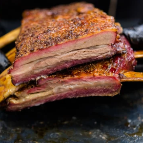 Grass Fed Back Ribs on the smoker